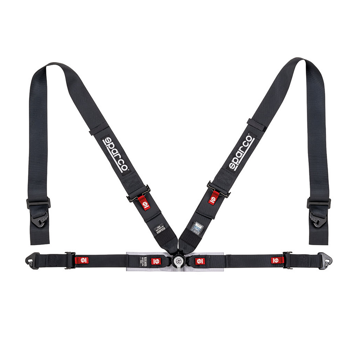CINTURÓN DE SEGURIDAD 4 PUNTAS SPARCO DEPORTIVO - NEGRO / ROJO / AZUL