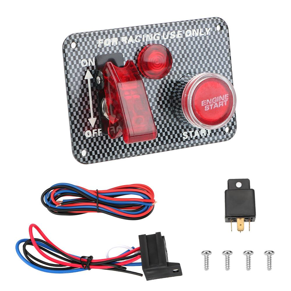 PANEL DE ENCENDIDO RACING COMPETICIÓN 1 INTERRUPTOR + BOTON SIMIL FIBRA DE CARBONO