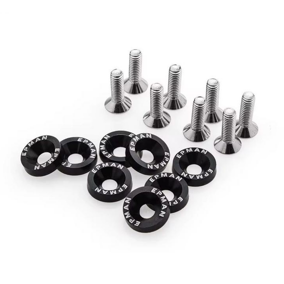 KIT TORNILLOS Y ARANDELAS RACING M6 X 8 UNIDADES NEGRO