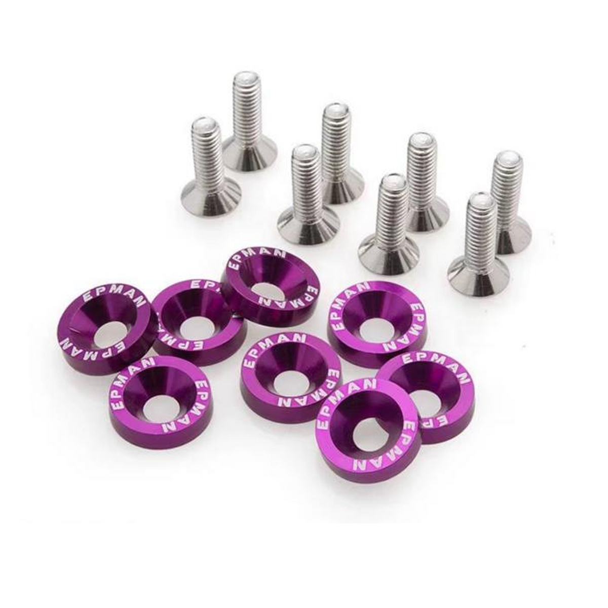 KIT TORNILLOS Y ARANDELAS RACING M6 X 8 UNIDADES VIOLETA