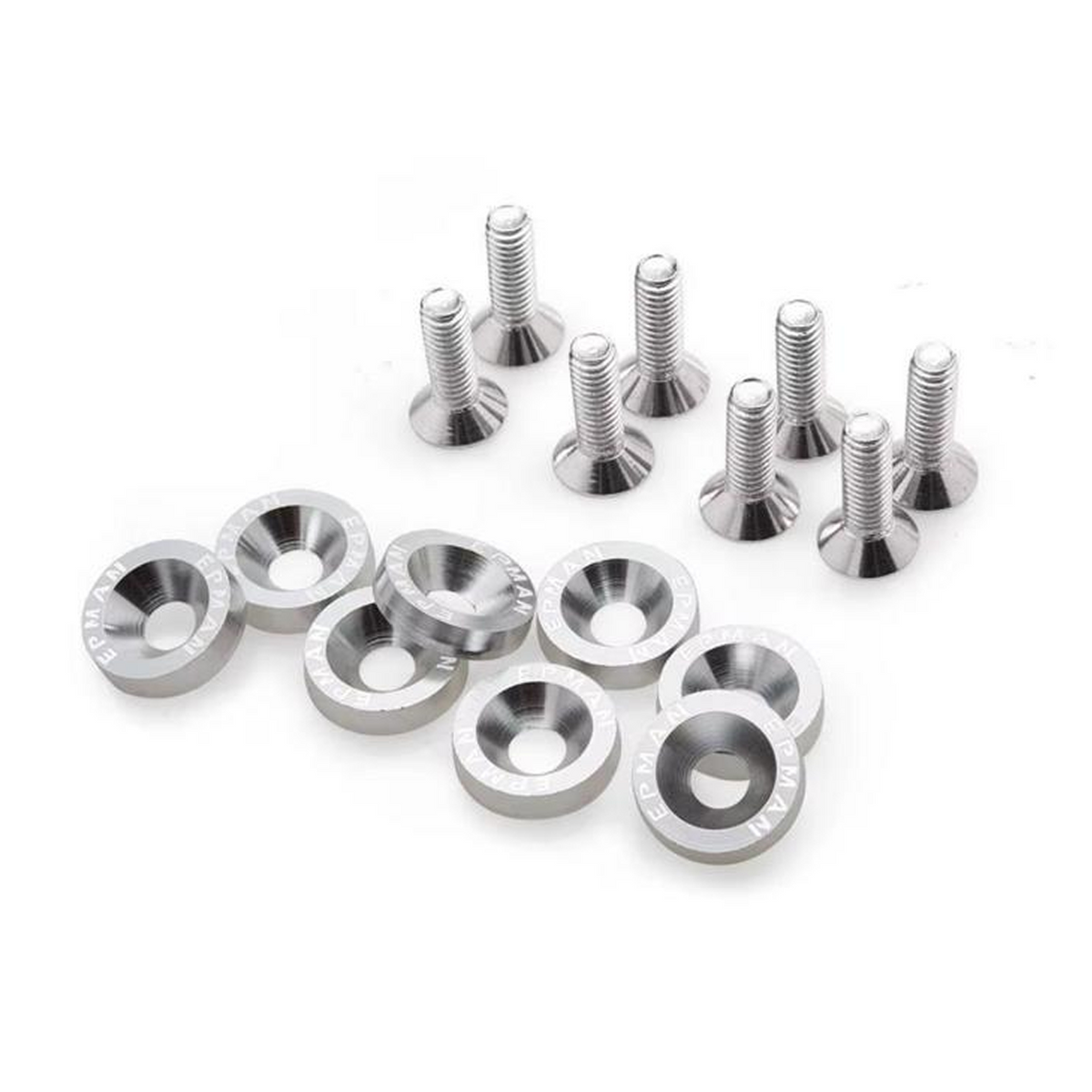 KIT TORNILLOS Y ARANDELAS RACING M6 X 8 UNIDADES PLATEADO