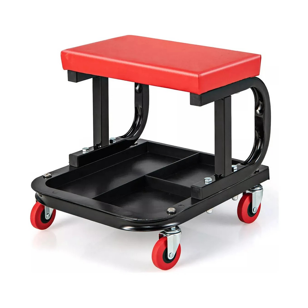 BANCO DE TALLER CON RUEDAS RECTANGULAR - ROJO