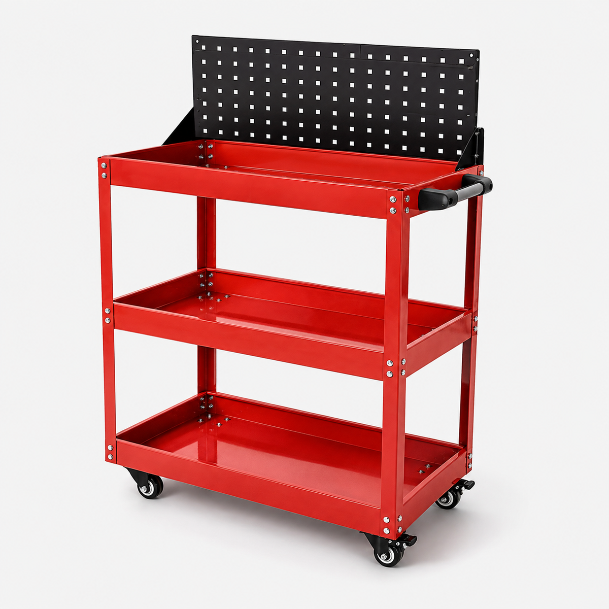 CARRO GABINETE METÁLICO PARA HERRAMIENTAS 3 BANDEJAS + PANEL PERFORADO