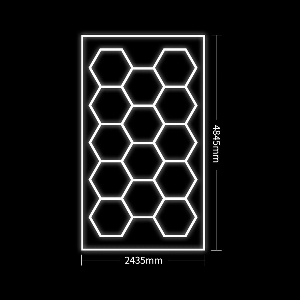 LUCES HEXAGONALES PANEL LUZ LED 4.8x2.4M 672W 14 HEXAGONOS