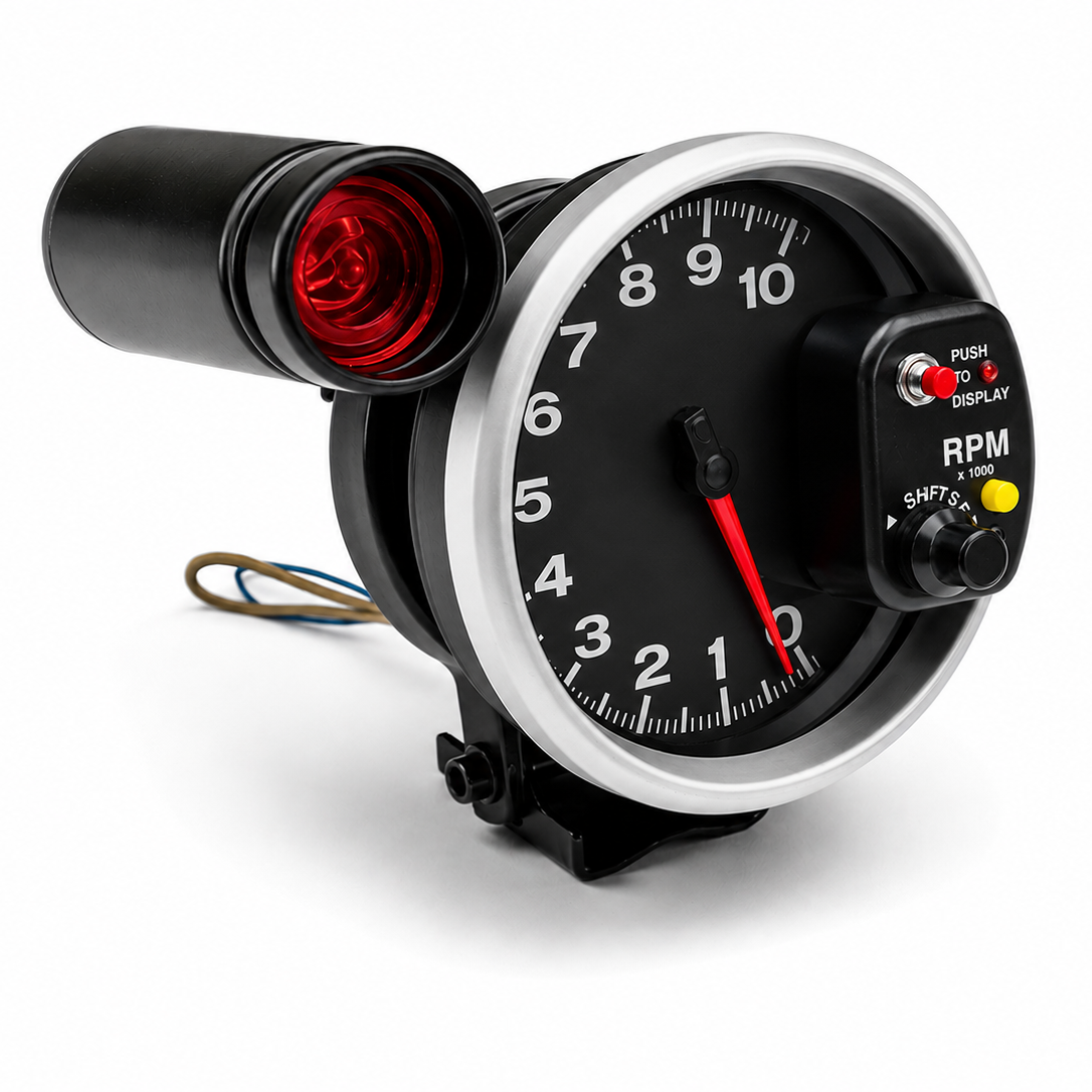 TACOMETRO RACING CON SHIFT LIGHT 10.000 RPM 12V COMPETICIÓN 5¨
