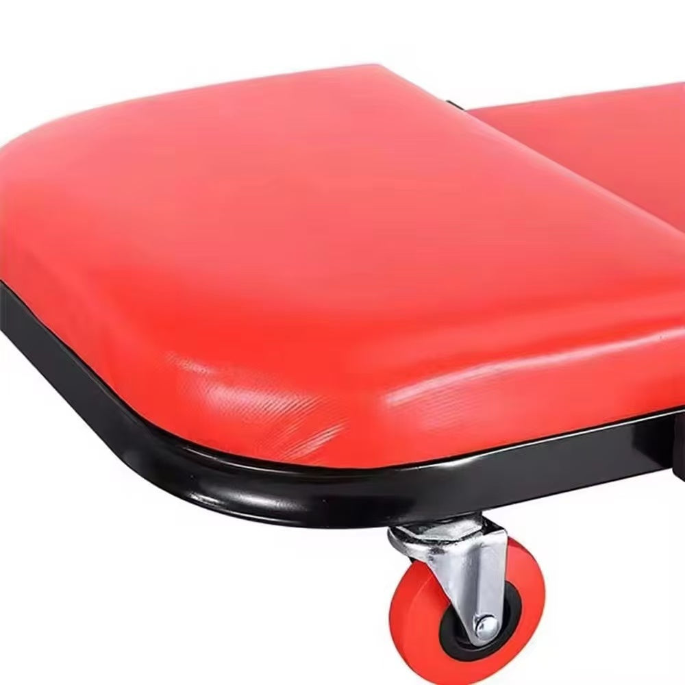 CAMILLA PARA MECÁNICO PLEGABLE DE METAL CON RUEDAS Y FORMA Z PARA TALLER - ROJA