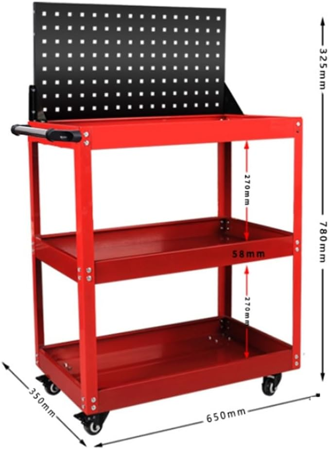 CARRO GABINETE METÁLICO PARA HERRAMIENTAS 3 BANDEJAS + PANEL PERFORADO