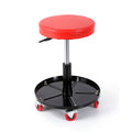 BANCO DE TALLER CON RUEDAS REDONDO - ROJO