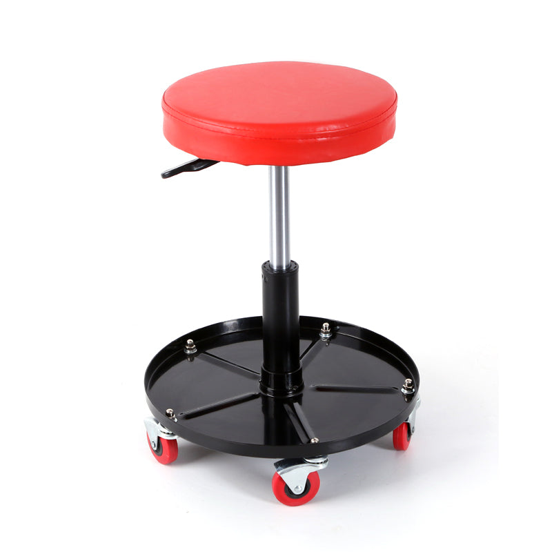 BANCO DE TALLER CON RUEDAS REDONDO - ROJO