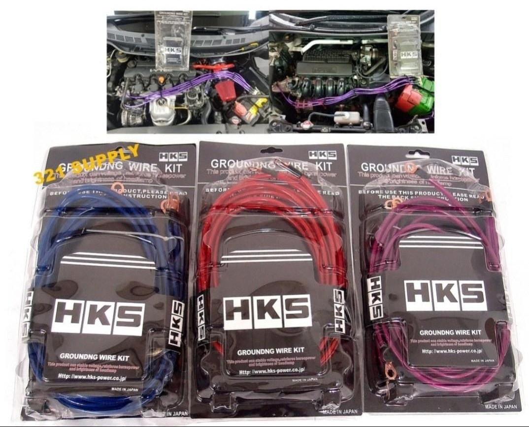 KIT CABLE DE TIERRA AUTO HKS AZUL